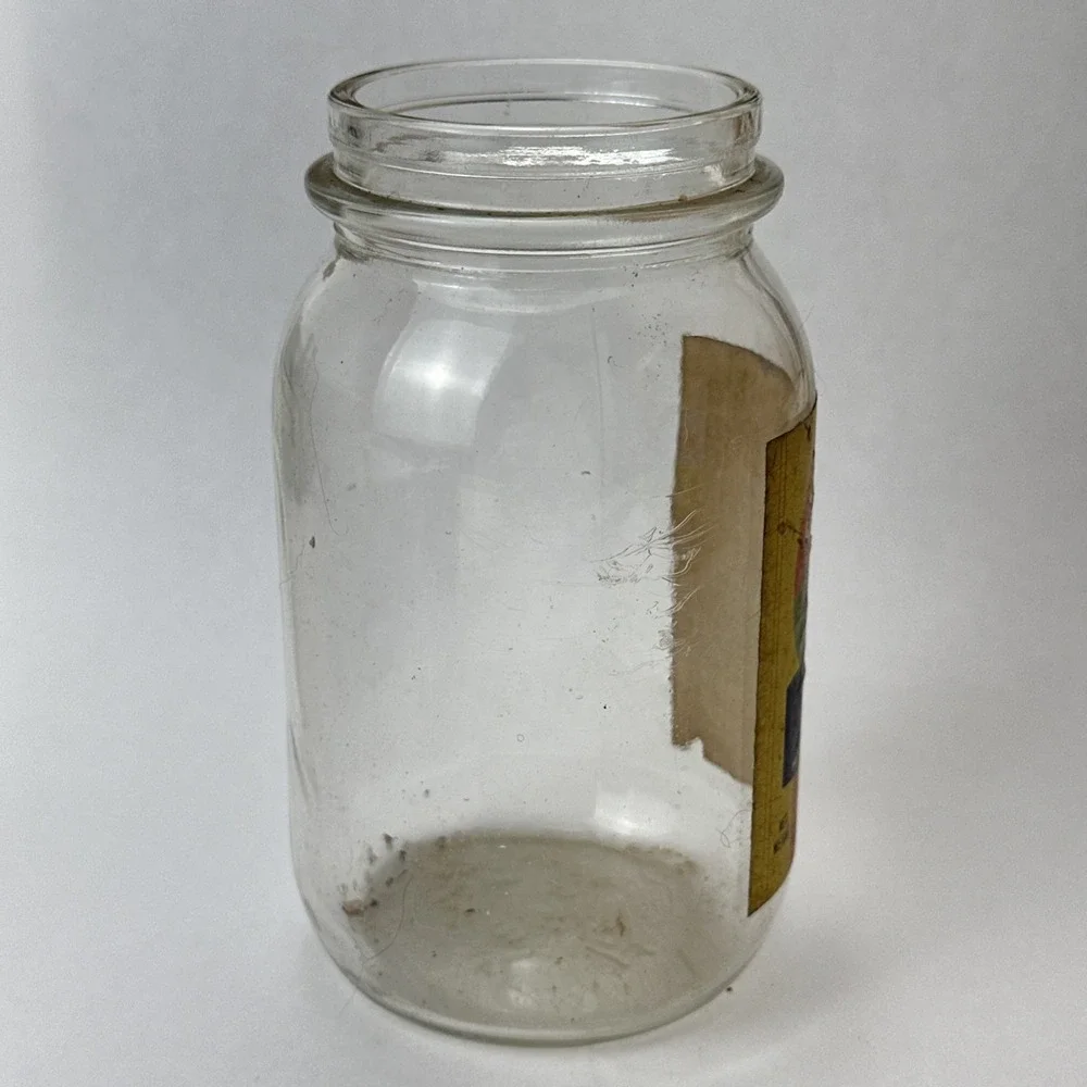 Vintage Everbest Pure Grape Jam Jar Glass 1lb Empty No Lid Glaser Crandell Co